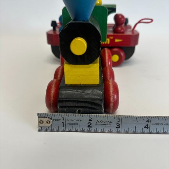 VTG My Train Montgomery Schoolhouse Vermont Wooden Trainset 3 Cars 6 People - Picture 9 of 12